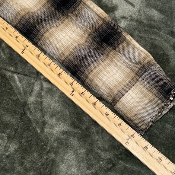 Miss Me Vintage Shirt Dress Women’s Small Brown Black Plaid Embroidered Beaded - Picture 10 of 11